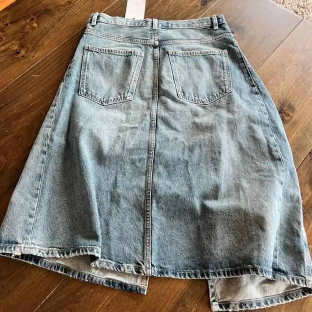 New-Zara Asymmetric Denim Skirt-small